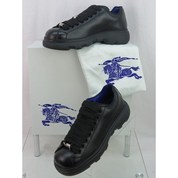 NIB BURBERRY RANGER BLACK LEATHER LACE UP HIKING BOOTS US 11 44 ITALY $990 - Picture 1 of 14